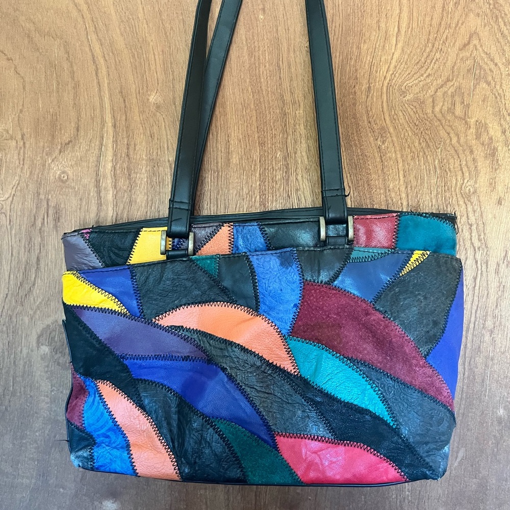 Multicolor Patchwork Shoulder Bag - image 1